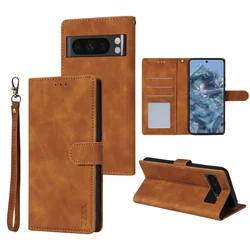 Elegant PU Leather Magnetic Flip Wallet Case with Photo Frame & Card Slot - Google Pixel 8 Pro (Brown)