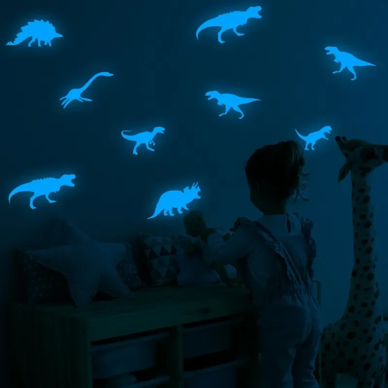 Glow in The Dark Toys Dinosaurs Luminous Star Stickers 9pcs/bag for Bedroom Decor PVC Toys for Kids