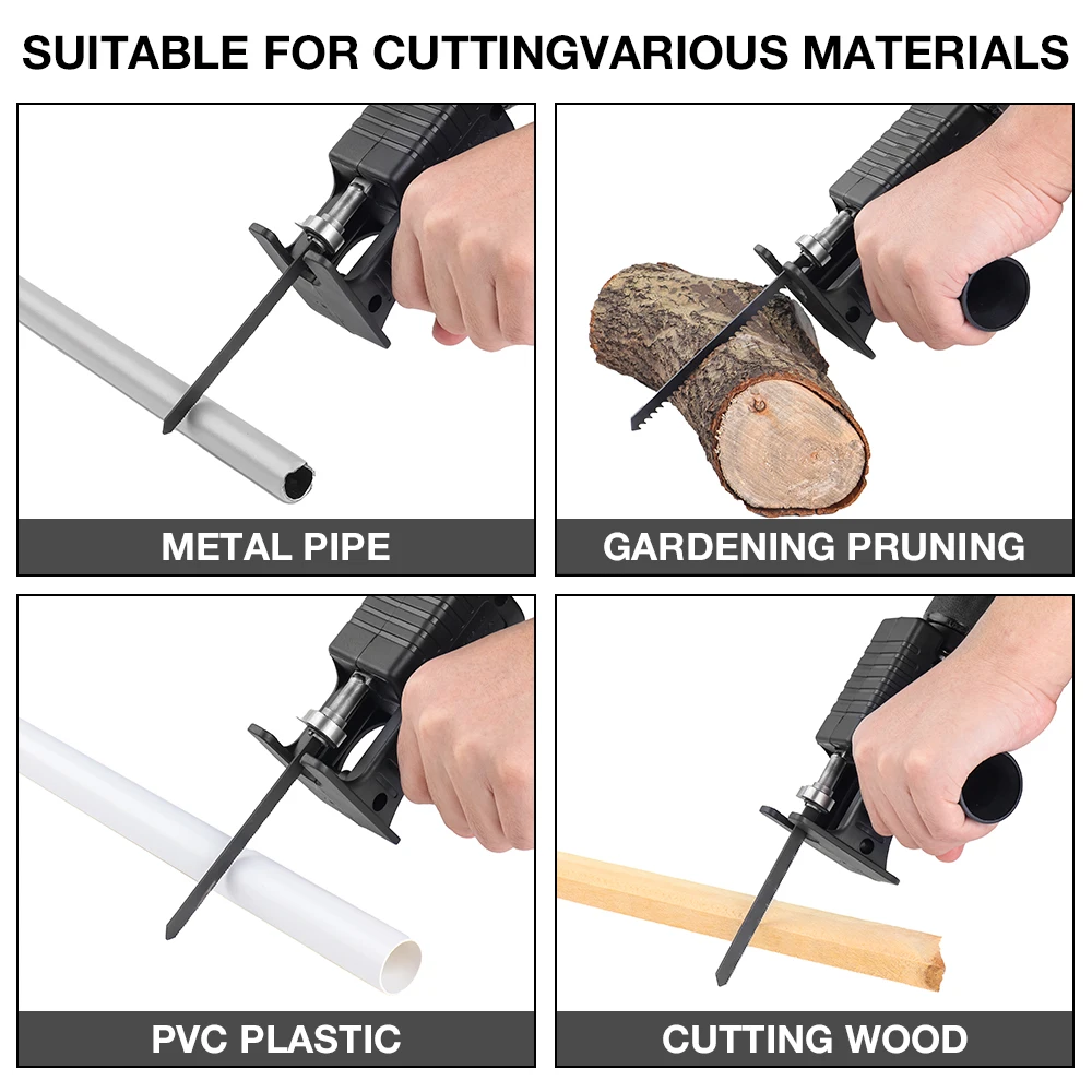 Electric Reciprocating Saw Adapter, Home Cordless Electric Jig Saw, Electric Saw, Suitable For Wood/Plastic/Metal,Cutting Tools 6