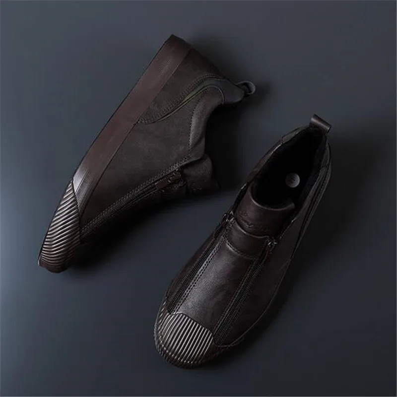 2023 New Autumn Men's Trendy Sneakers Leather Soft Sole Men Shoes Size 38-44