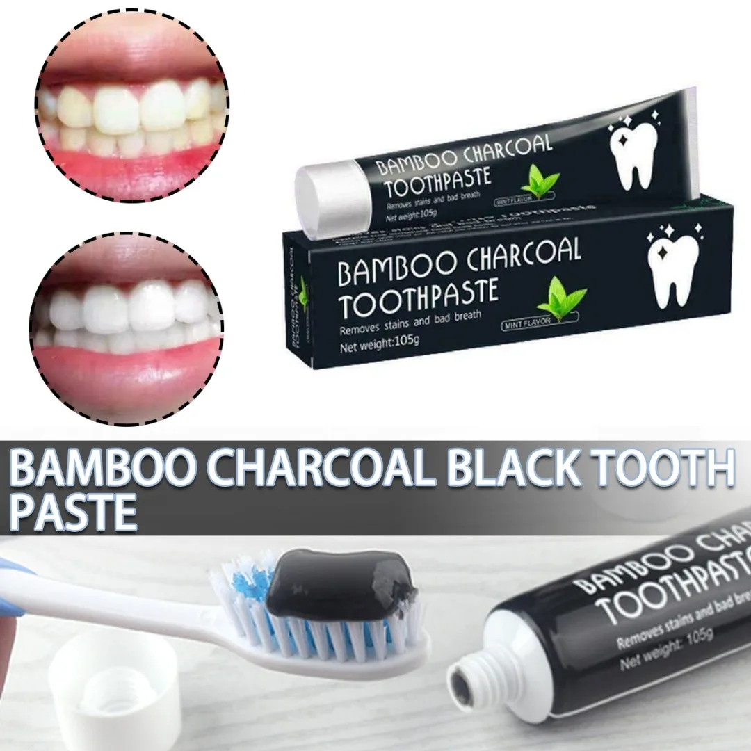 105gNaturalActivatedCarbonBambooToothpasteGentlyCleansesBlack