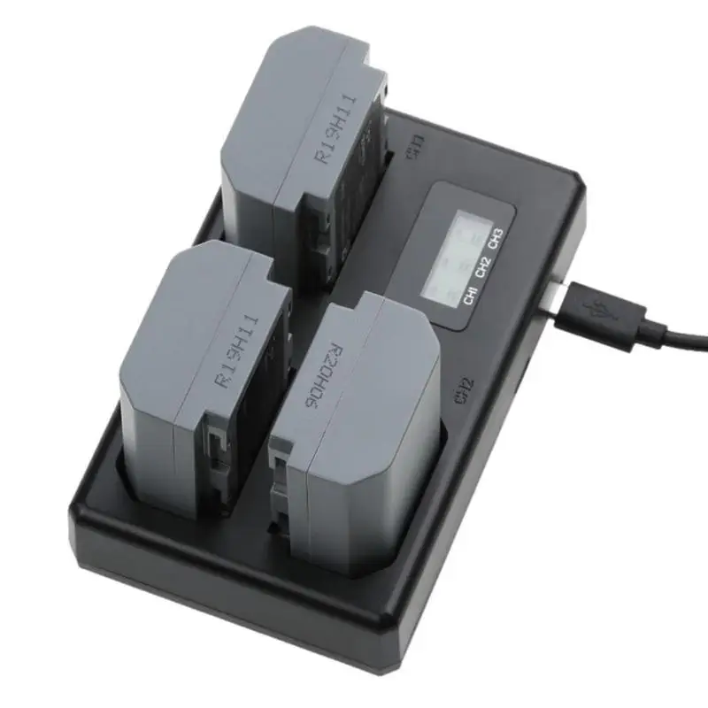 

Зарядное устройство для аккумулятора для камеры, тройное Зарядное устройство USB для NP-FZ100, зарядная станция для аккумулятора со встроенным кабелем 3A для телефона
