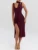 Elegant Flower High Split Sexy Midi Dress For Women Two Layer Mesh Sleeveless Backless Bodycon Club Dress Party Outfits