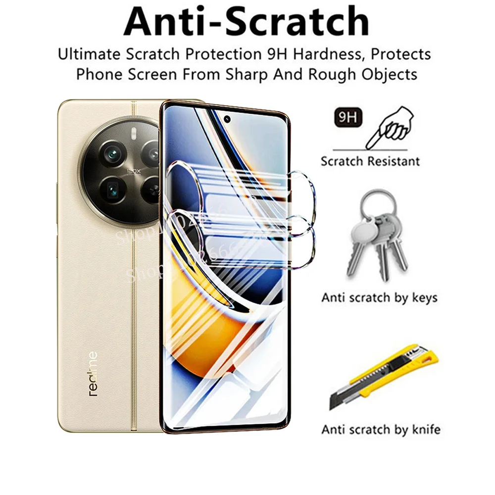 Pellicola Protettiva Idrogel Per Realme 12 Pro+ - 3 Pezzi HD Trasparente - Morbida TPU Con Auto-Riparazione - 6