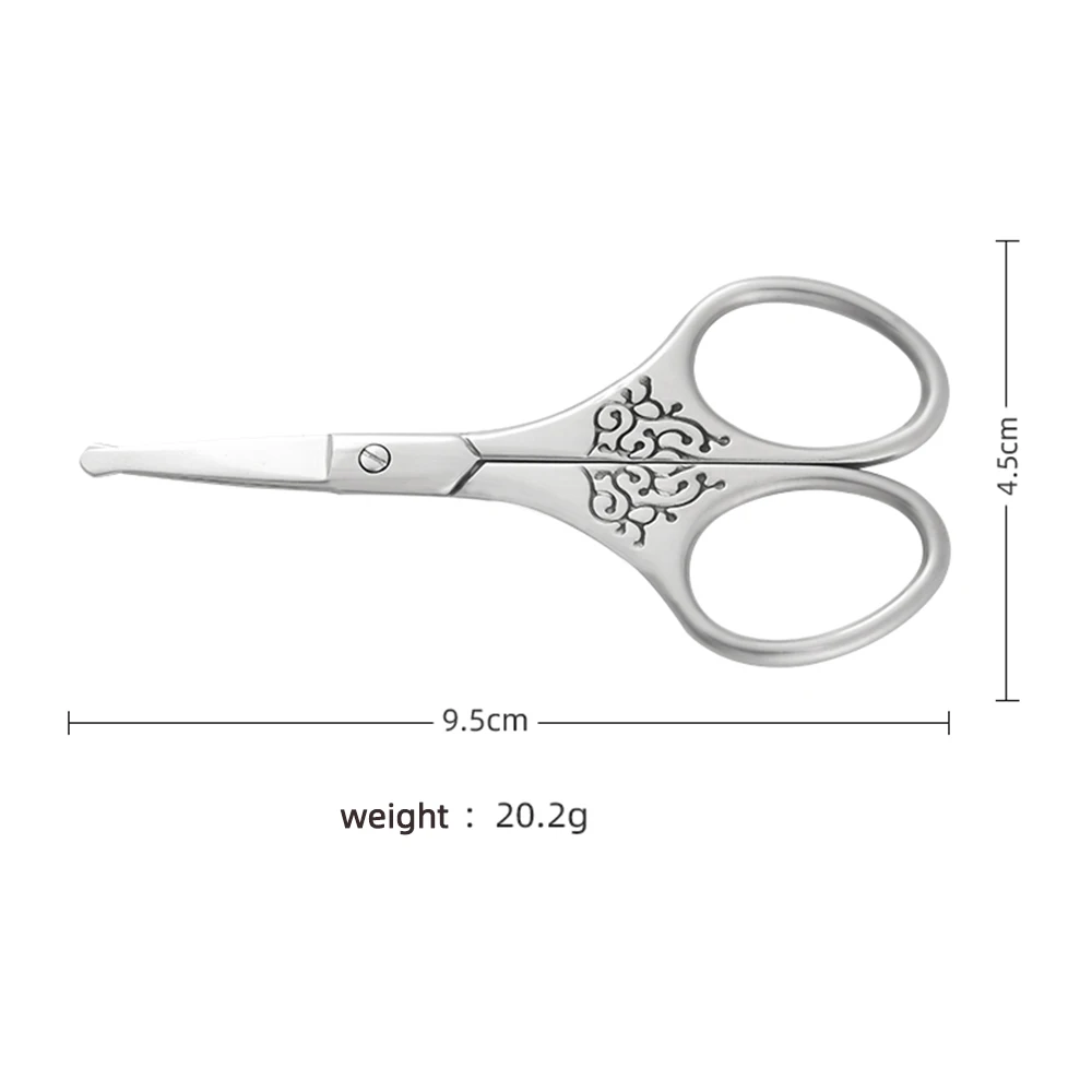 Chinese style Makeup scissors，Nose Hair Scissors，Stainless Steel Eyebrow Scissors,Safety Rounded Tip Small Scissors for Eyebrow 2