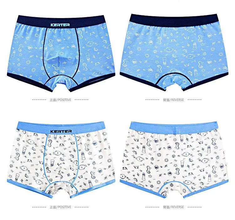 4pcs 100% Cotton Boys Underwear Kids Quality Boxer Boy Shorts Bottoms Boys Clothes For 3 4 6 8 10 12 14 Years Old RKU183004 boys underwear