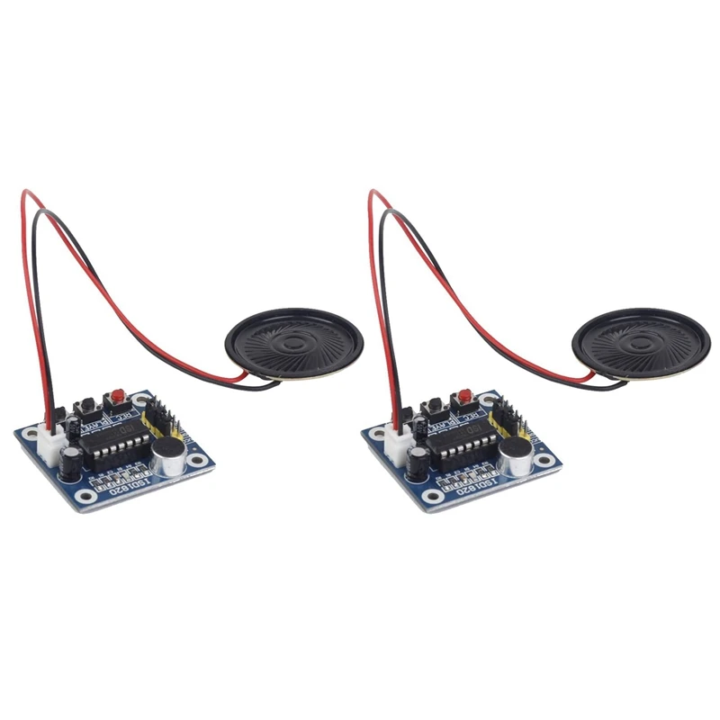 

2X ISD1820 Voice Recording Recorder Sound Voice Recording Playback Module With Mini Sound Audio Speakers