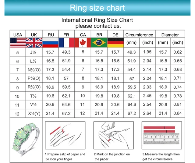 International Ring Ring Size In Us White Fire Opal Zircon Ring