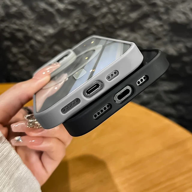 300273-582f89.jpg Magsafe حافظة شحن لاسلكية مغناطيسية ، غطاء شفاف للصدمات ، iPhone 11 ، 12 ، 13 ، 14 ، 15 Pro Max ، X ، XS ، XR ، 7 ، 8 Plus ، SE2 ، فاخر