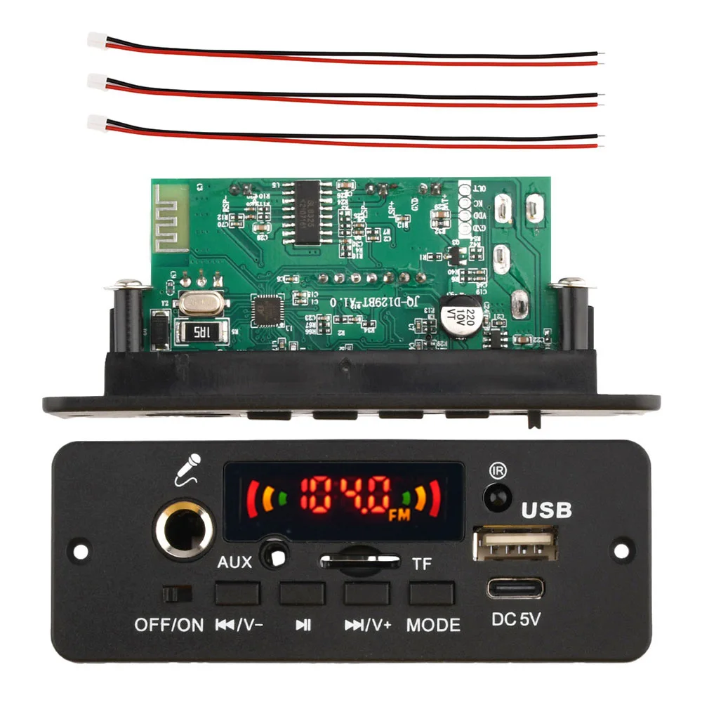 DC 5V MP3 플레이어 2*5W 오디오 앰프 보드 블루투스 MP3 디코더 차량용 음악 FM 라디오 핸즈프리 통화 디코딩 플레이트 마이크 증폭