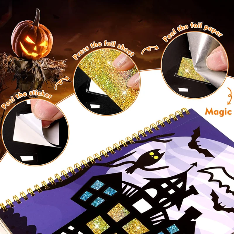 Kids Fun Foil Art Set Montessori Drawing Toy Animal Colouring Book Kindergarten DIY Crafts Creative Activity Toys Christmas Gift 3