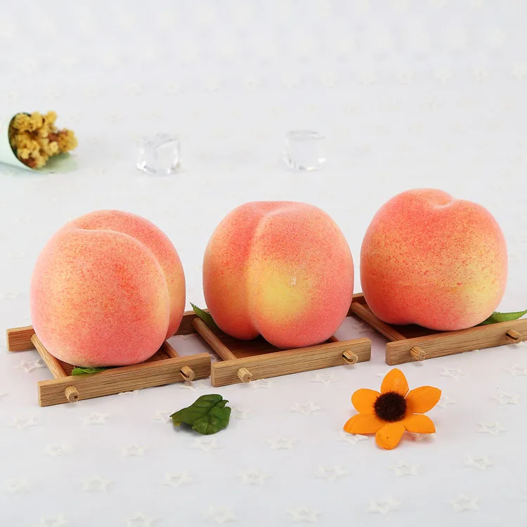 5PCS Artificial Peach for Home Kitchen Decoration Festive Party Supplies Simulation Ornament Photography Props artificial fruits and vegetables