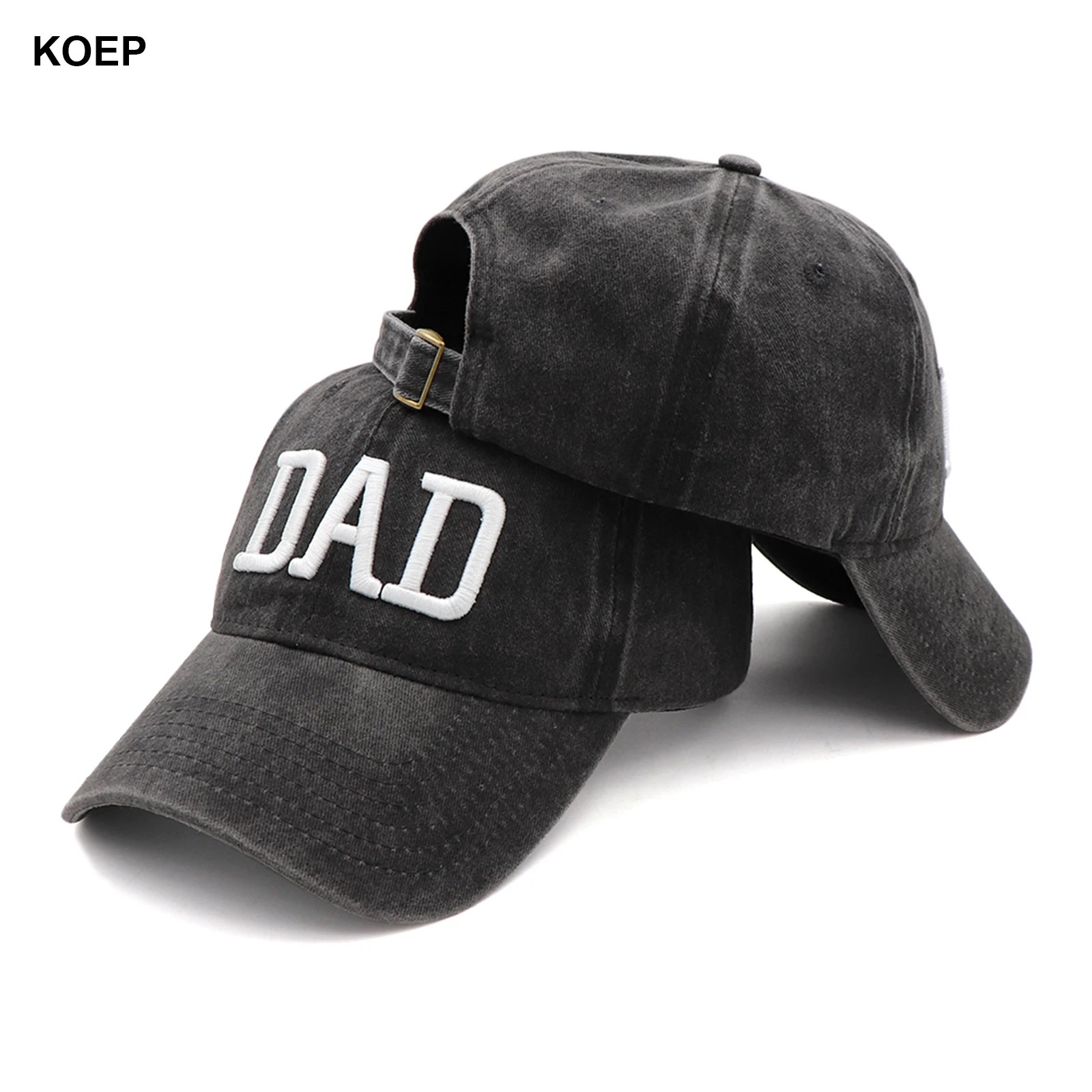 KOEP MOM And DAD Baseball Cap Fishing Caps Men Outdoor Women Washed And Worn Pregnancy Announcement Hats 3D Embroidery 2