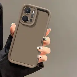 Enhanced Liquid Silicone Phone Case with Camera Protection - Square Design for Honor X7a (Tyjt brown)