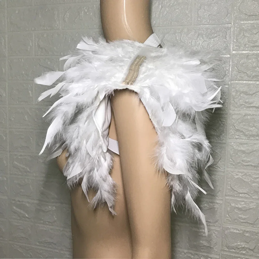 Shawl Feather Iridescent Rooster Hackle Natural Feather Collar Cape Stole Shawl Collar Shrug Cape Party Clubwear Jazz Dancewear
