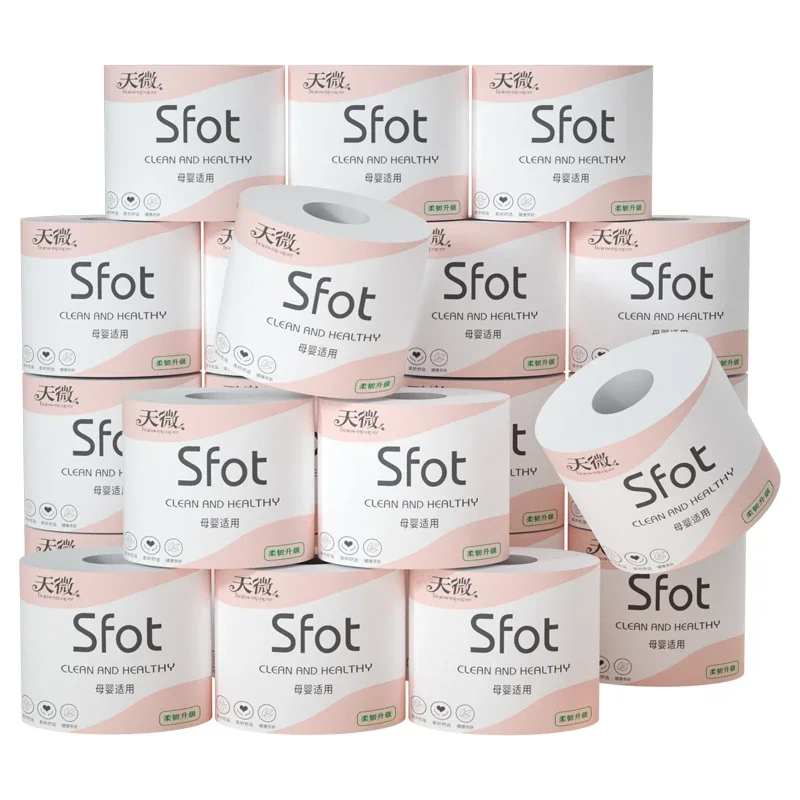 Toilet Paper 8 Rolls Household Five Layers Thickened Core Roll