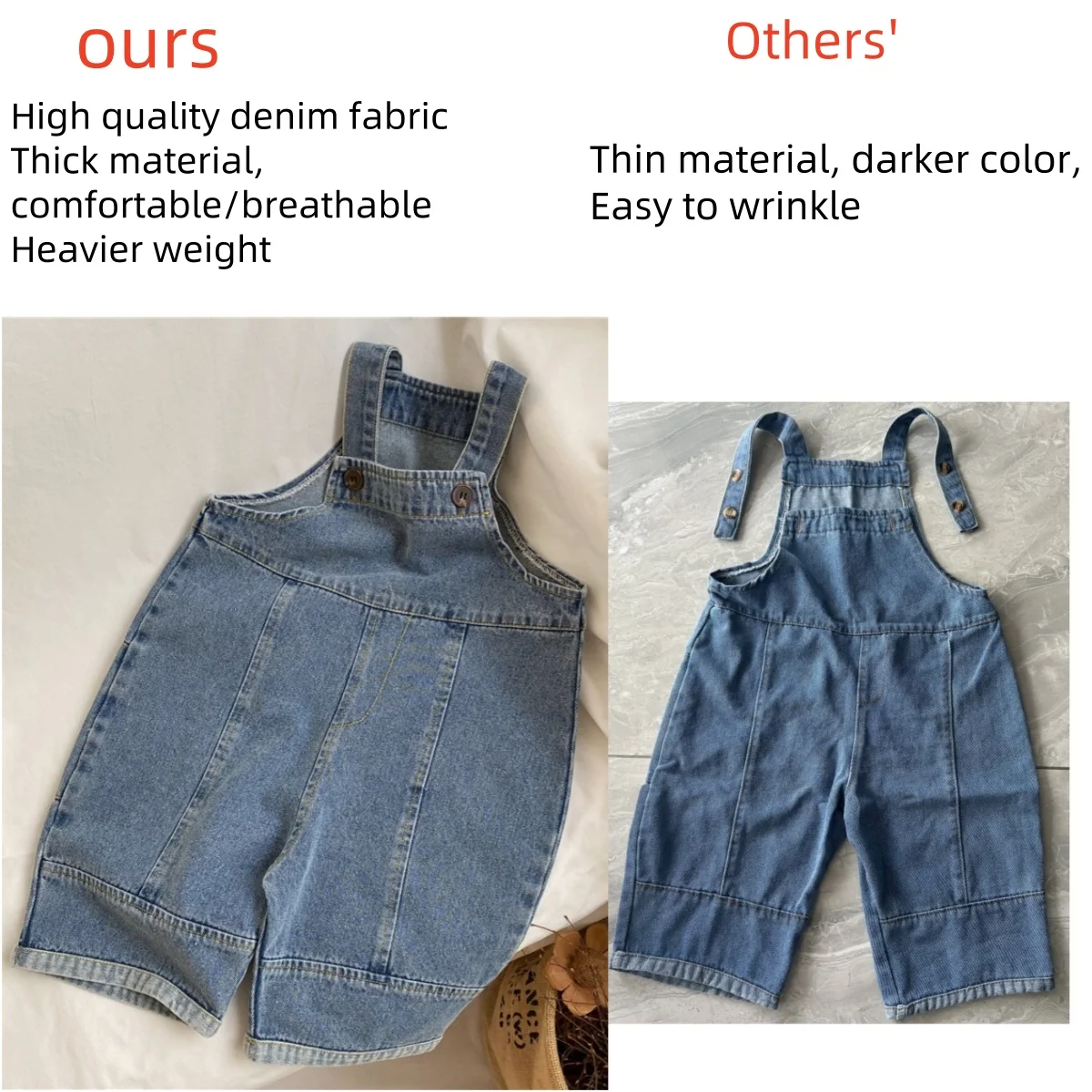2025 Autumn New Children Loose Overalls Baby boys girls casual Jean Jumpsuit Solid Outwear Cloth 1-7Y Kids high qualit bib pants — view 4