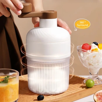Household Manual Ice Crusher Shaved Ice Machine Portable Mini Ice Crusher Hand Operated Shaved Ice Milkshake Maker For Summer