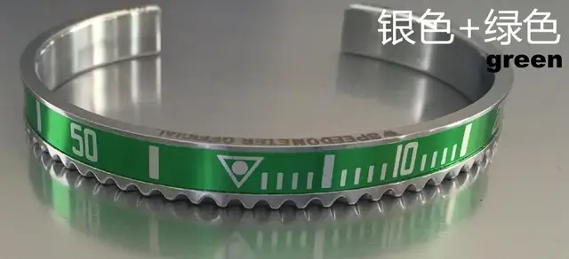 2021 Dial Steel Speedometer Bracelets & Bangles bracciale uomo Stainless Steel Bangles Cuff Bangle Bezel Pulseiras Bijoux green