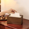 Chinese Wooden Desktop Tissue Box Living Room Light Luxury Simple Coffee Table Bedroom Office Walnut Color Tissue Box 5