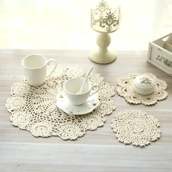 Round Cotton Crochet Doily Mat 1