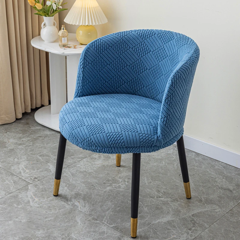 Jacquard Curved Chair Cover Nordic Round Armchair Elastic Seat Covers Home Hotel Dustproof Protect Dining Chair Slipcover 5