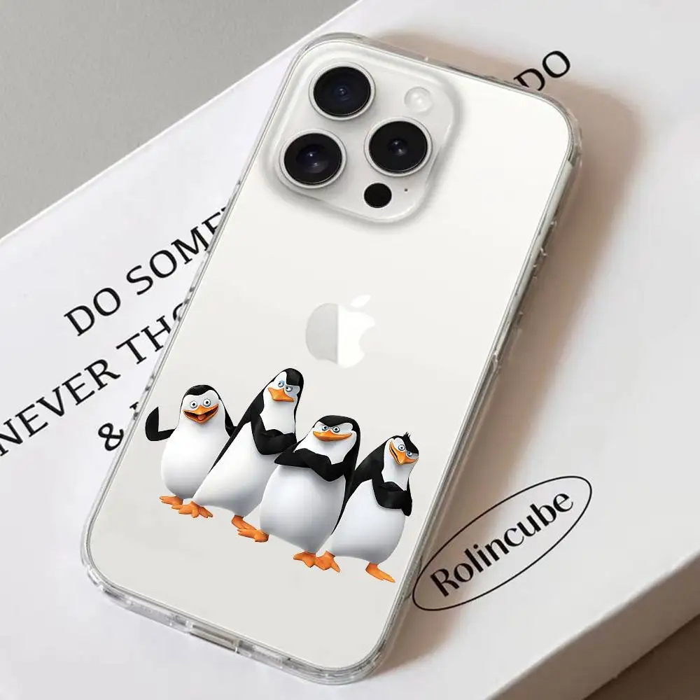 Madagascar Penguin Themed Clear Soft Phone Case
