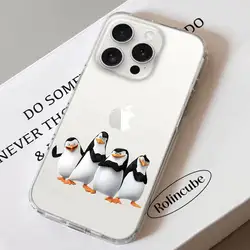 Madagascar Penguin Themed Clear Soft Phone Case - iPhone 15 Pro (Z1)