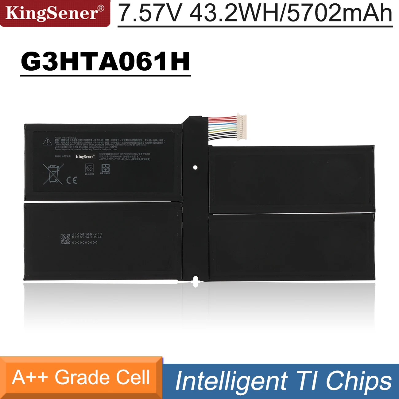 Kingsener-bateria do Portátil para Surface Pro Surface Pro 18662023 12.3 Tablet 7.57v 43 2wh 5702mah G3hta061h Dynm03