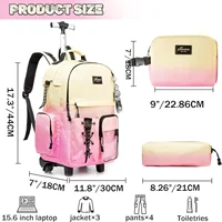School Bags for Girls with Wheels Trolley 3 Pcs for Teens Boys Rolling Backpack Set with Lunch Bag Carry on Luggage with Roller 2