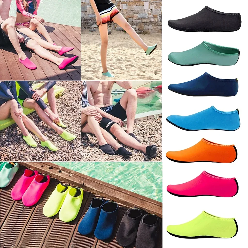 Zapatillas de agua antideslizantes Unisex, zapatos de natación, calcetines  de buceo, Sandalia de playa acuática de verano, zapatos planos, zapatillas  de playa para hombres y mujeres