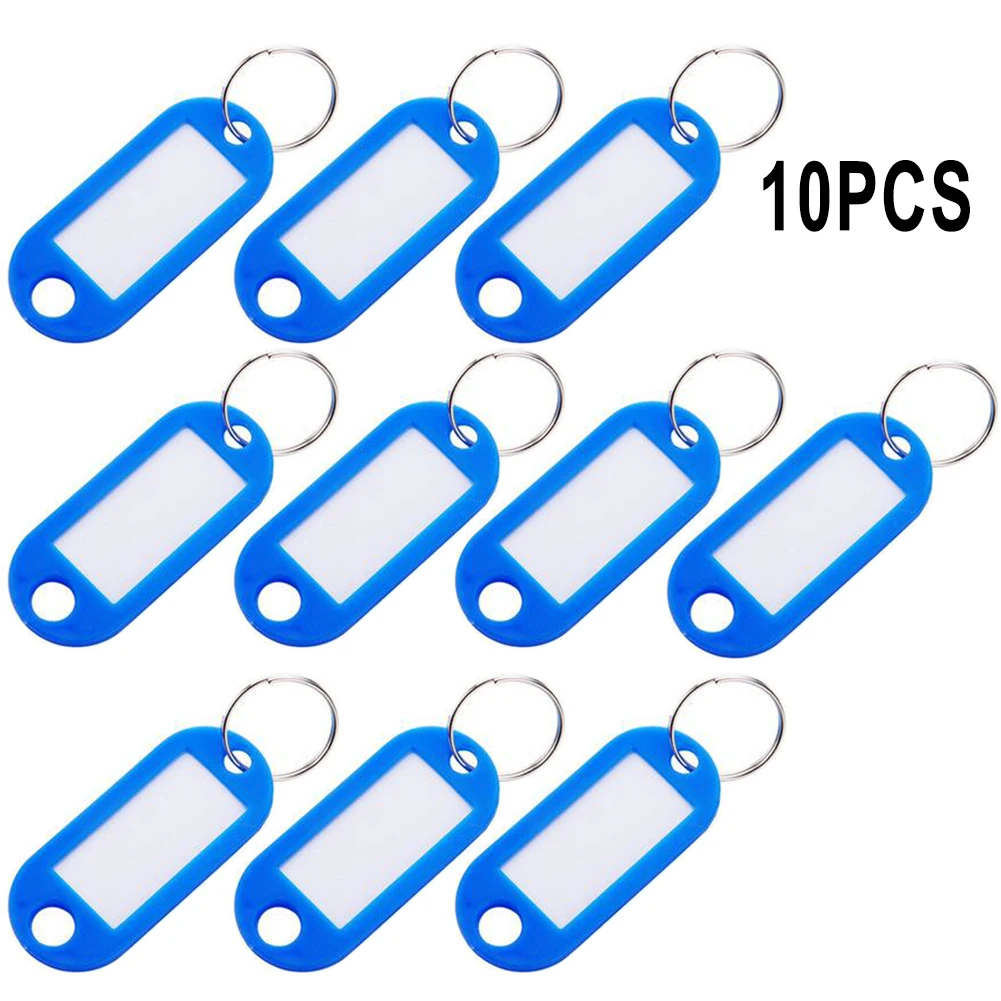

Hochwertig Langlebig Neu Praktisch 10X Label Keychain Key Rings Colorful Protective Cover Silver 50.0mm X 22.0mm Black