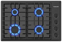 30 Inch Black, GASLAND PRO GH2304ES 4 Italy Sabaf Sealed Burner Gas Stovetop, 3.9 ft Cord Plug, Heavy Duty Cast Iron Grates 1