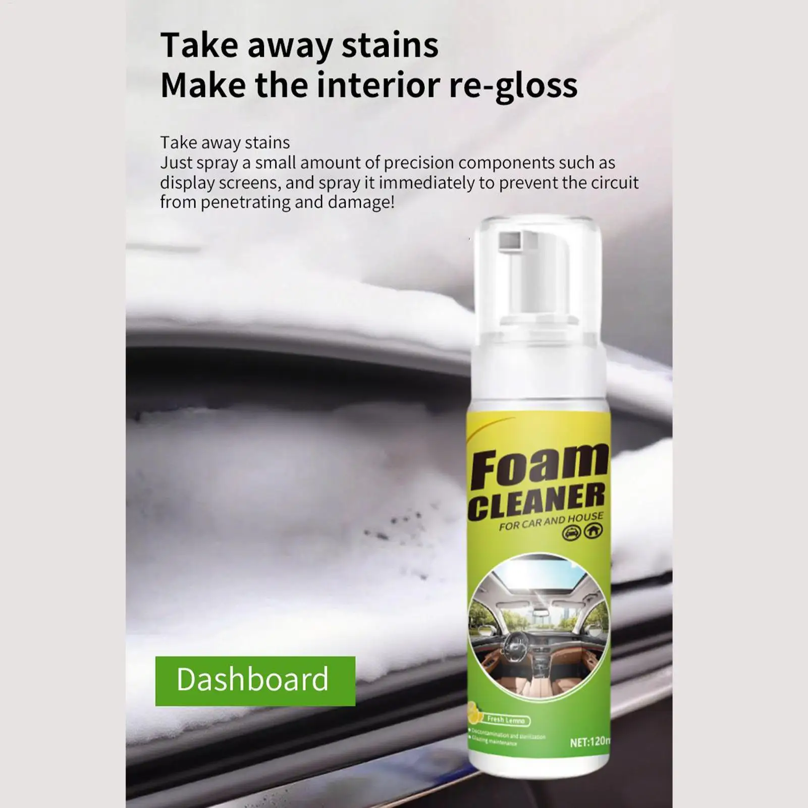 Car Foam Cleaner Foaming Car Wash 120ml Detailer Portable Soap Spray ...