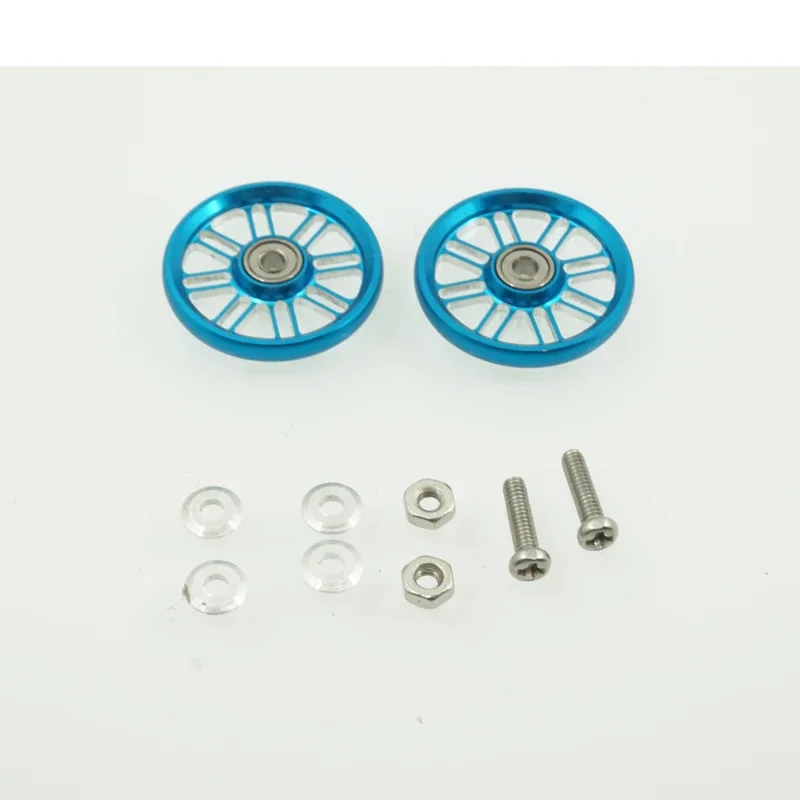 Self-Made Tamiya Parti 19Mm Rulli Cnc Colore Blu 1 Set Per Mini 4Wd Tamiya Auto Da Corsa