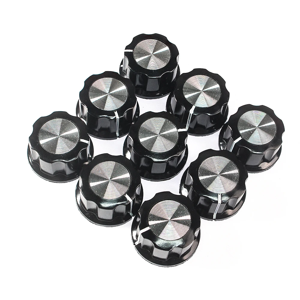 Potentiometer Kit 10 Set Potentiometer Knob Kit MF-A03 Dial Knob + MF-A03 Bakelite with Scale Plate Sheet Scale Digital