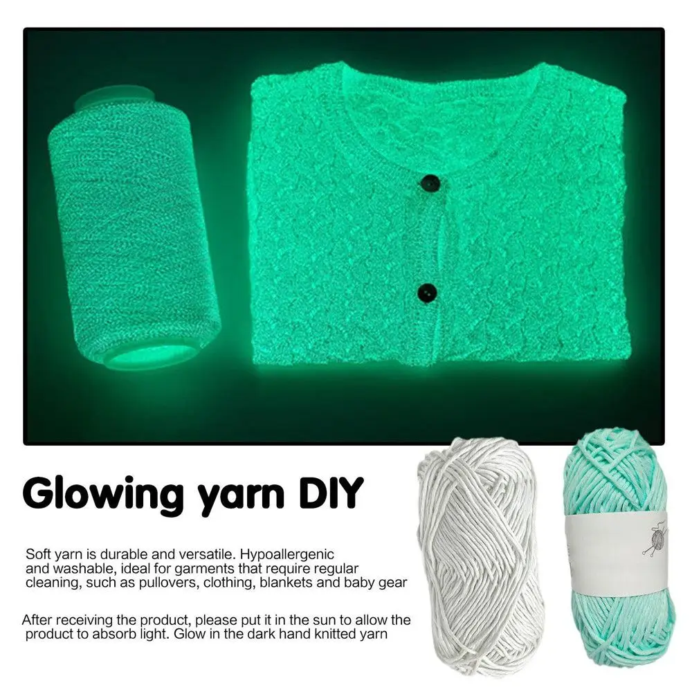 50g/roll Luminous Chunky Yarn Polyester Hand Knitted Glow in the Dark Knitting Wool DIY Handmade Weave For Cardigan Scarf Hats 5