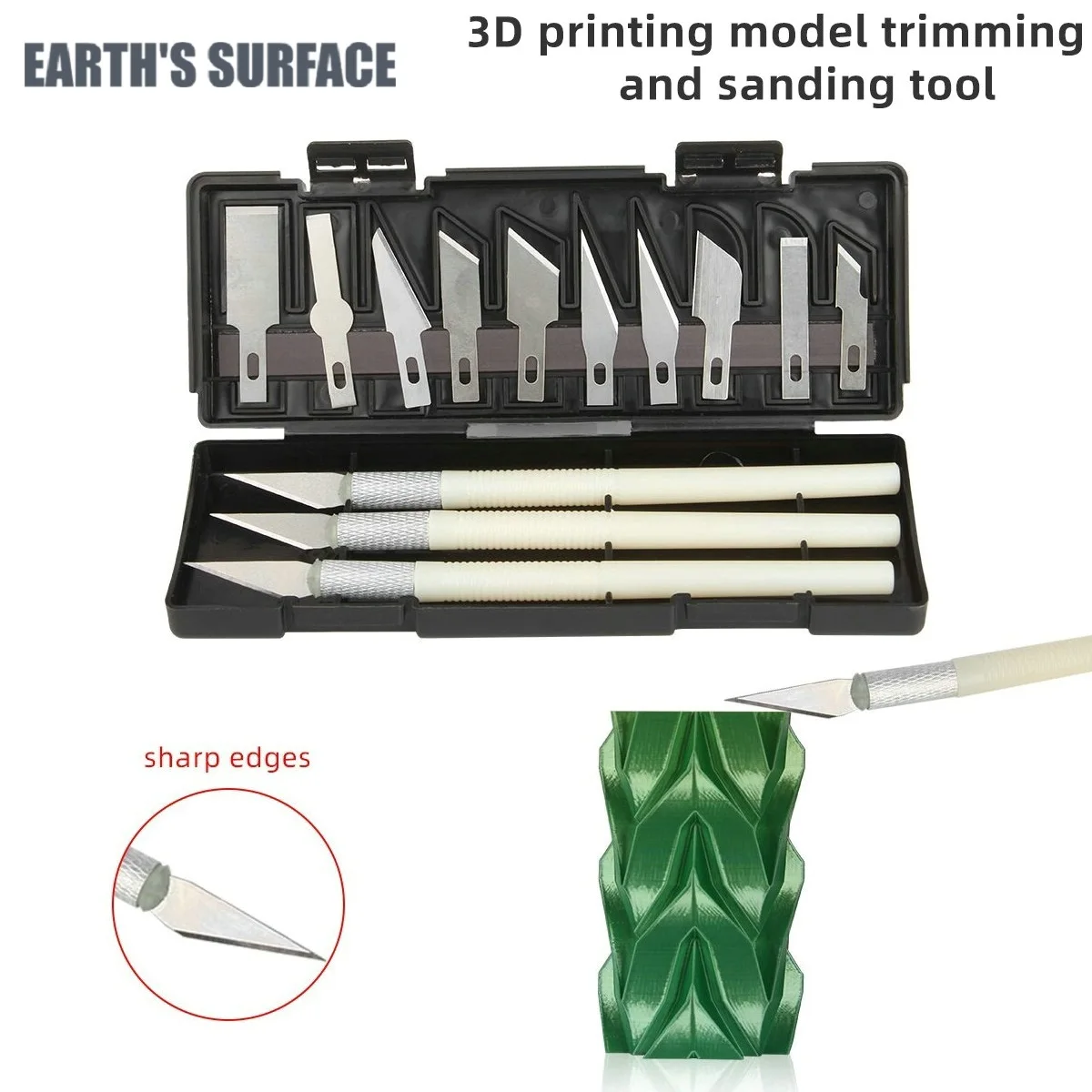 ES-3D Printer Parts Model Hand Knife Carving Knife Grinding Aluminum Alloy Tool Filament Hand Trimming Knife Scraper DIY TOOL