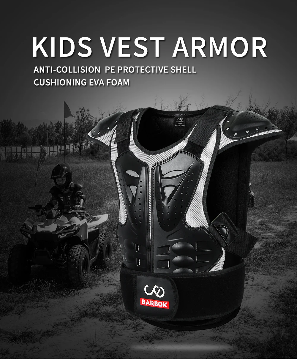 BARBOK Children's Sports Motorcycle Armor Jacket Cross-Country Cycling Protective Armor Ski Protection Equipment