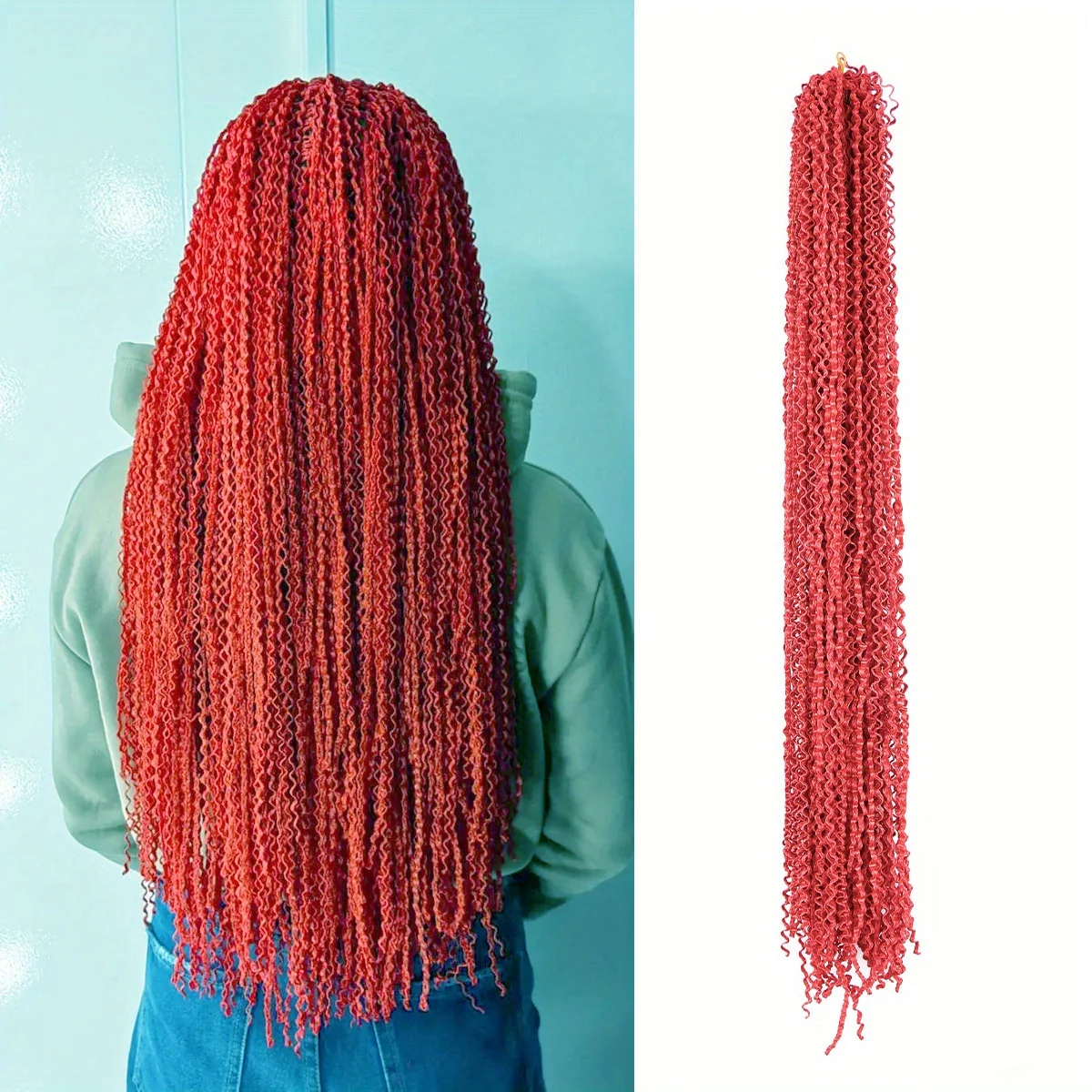 thumbnail image 1 of Trenzas Zizi sintéticas largas y rizadas, trenzas de caja finas de ganchillo, cabello trenzado sintético de 24 pulgadas, trenzas de ganchillo Freetress, 1 of 5