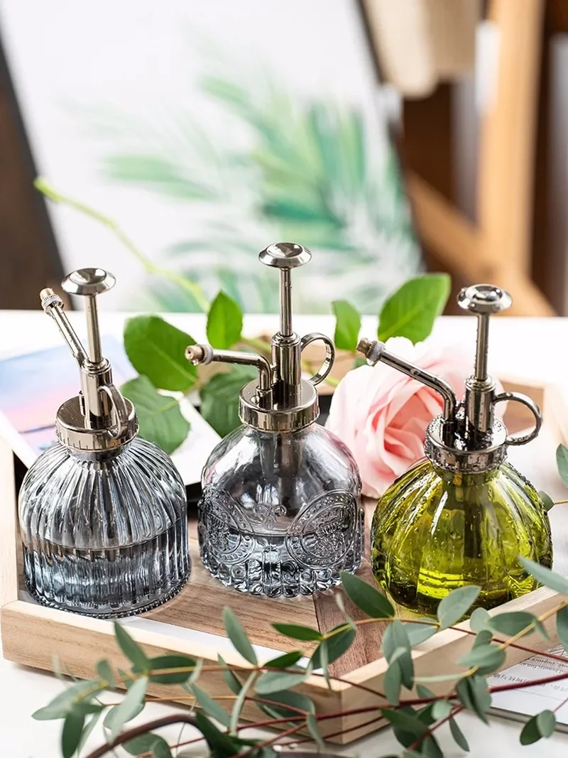 

Bottle Air Disinfection Pressure Small Gardening Spray Embossed Watering Can Glass Household