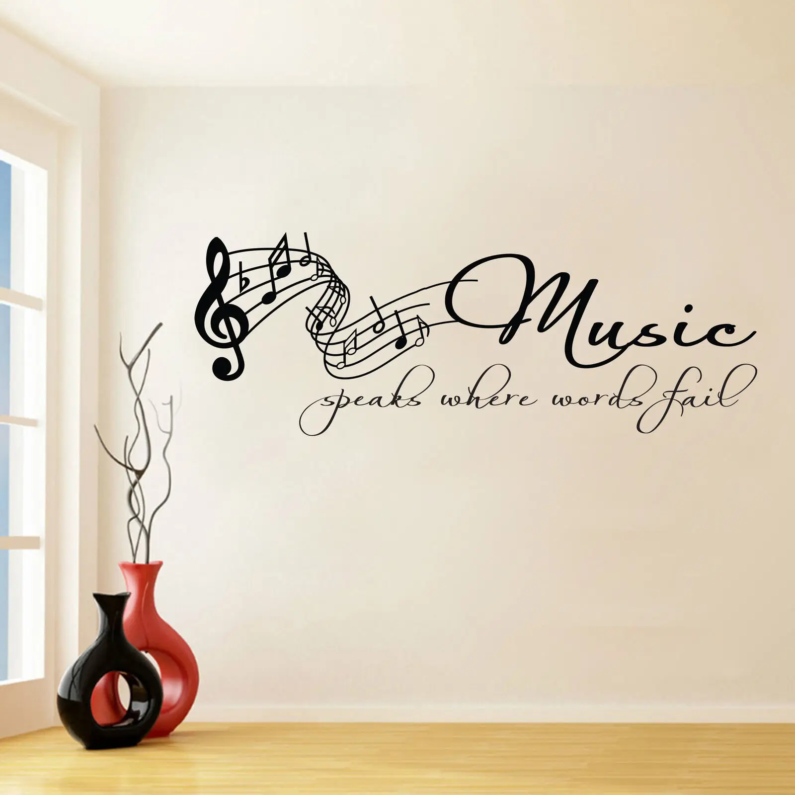 

MUSIC SPEAKS WHERE WORDS FAIL quote Stickers decor decal removeable Custom DIY Kids gift