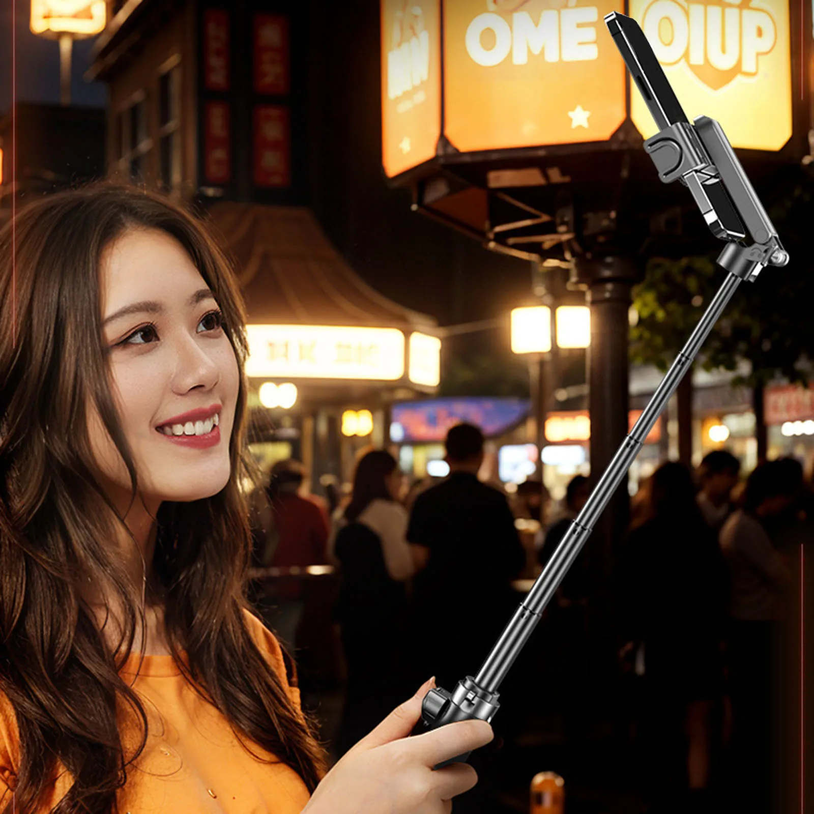 Portable Selfie Stick with Phone Stand Extendable Selfie Stick Pocket Lightweight for Smartphone Photography Vlog Record Tourism
