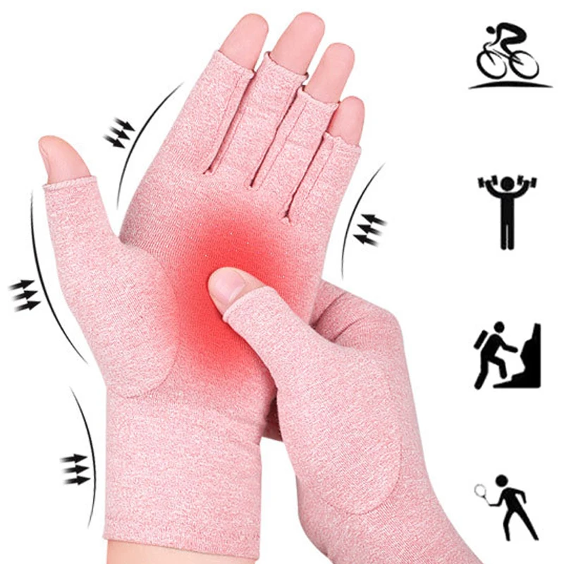 S/M/L Unisex Anti Arthritis Therapy Compression Gloves Ache Pain Joint Relief Touch Screen Mittens for Women Men 5 Colors 1pair
