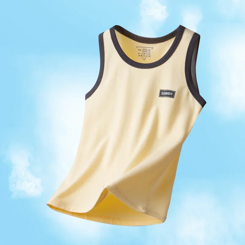 Girls Boys Sleeveless Vest Letter Tank Tops Teenagers Camisole School Student Underwear Summer