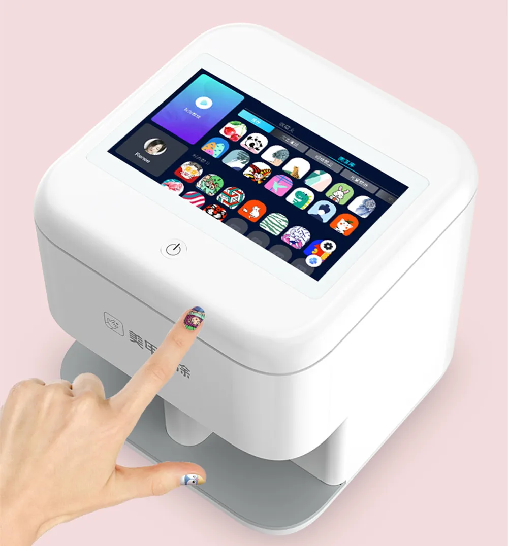 1pc 3D nail paint printer Automatic intelligent nail painting machine V11  photo transmission use mobile phone nail machine 220V - AliExpress