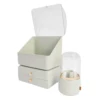 Makeup Organizer with Brush Holder and 2 Drawers, Space-Saving Design for Cosmetics, Jewelry, Easy Access and Storage 4