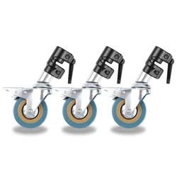 3Pcs  25MM C-Stand Swivel Caster Wheel Set Diameter For Photography Heavy Duty Stainless Steel C-Stand Special Wheel Accessories