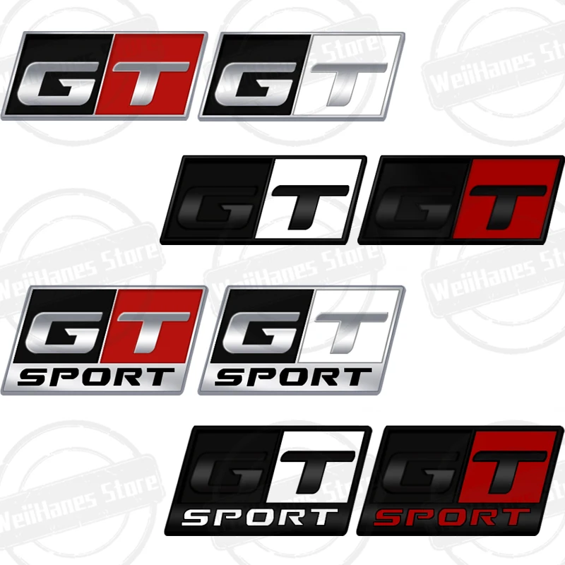 Metal Gt Sport Per Toyota Peugeot Hyundai Jeep Skoda Nissan Opel Fiat Abarth Griglia Sticker Car Rear Trunk Body Emblem Badge
