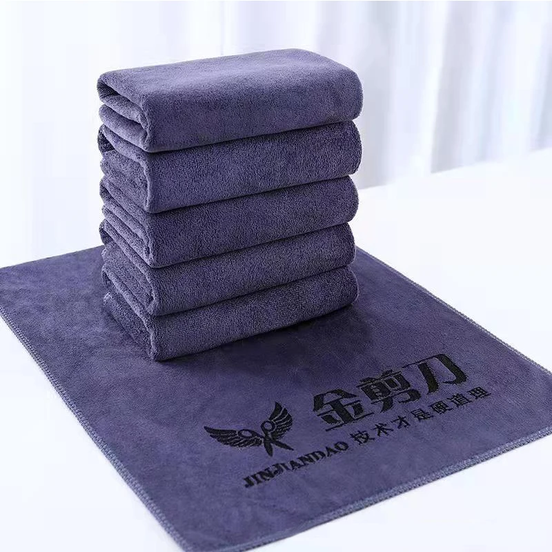 Custom LOGO Towel Free Laser Embossing Lettering Microfiber Beauty Salon BarberShop Gift 10PCS 30x60cm